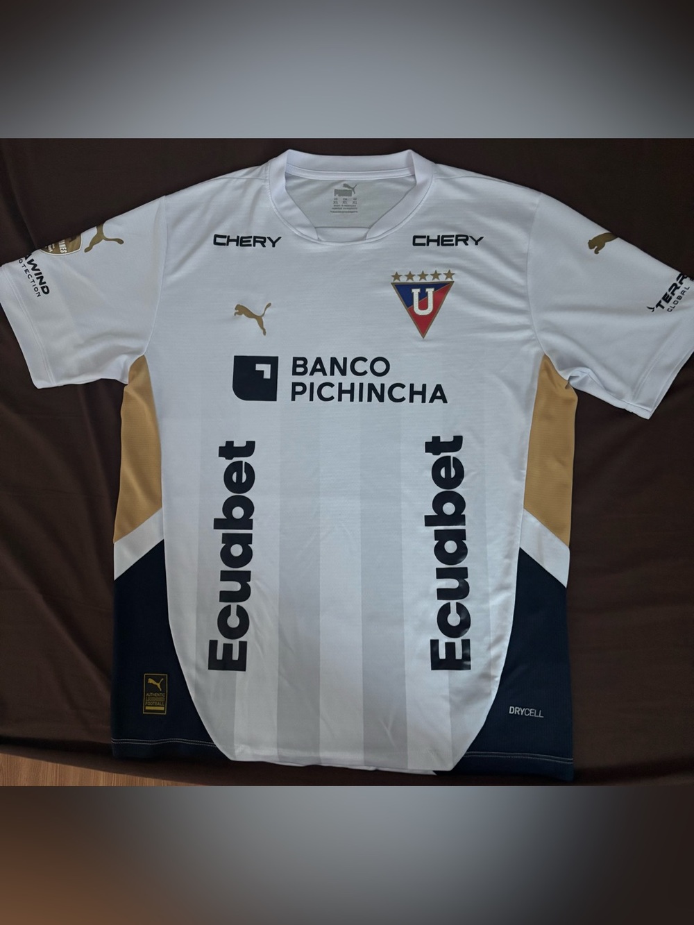 Puma White, Gold & Navy LDU Quito Football Shirt